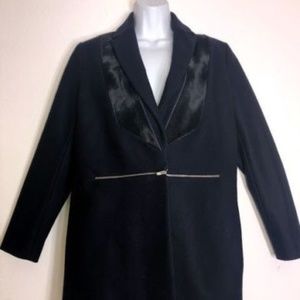 Maje galbe Wool Cashmere Blend Navy Coat size 40